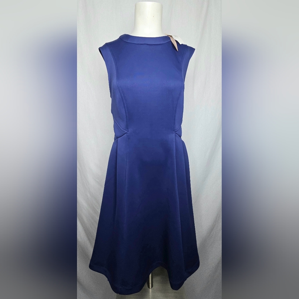 Philosophy 'High Sail' Deep Blue Fit & Flare Scuba Dress Size 6 NWT